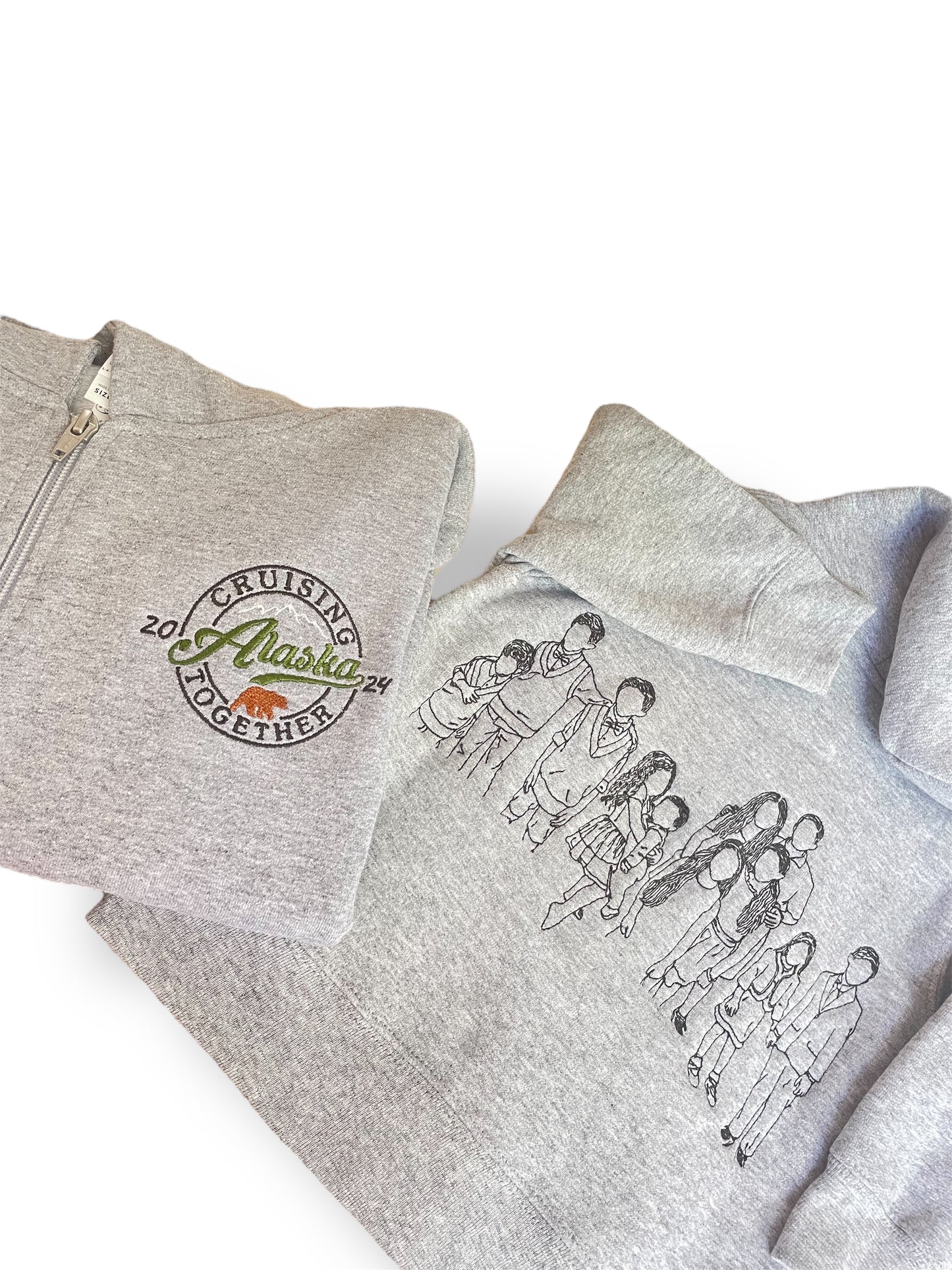 Custom Line Embroidered Sweatshirt – Personalize with 6 to 12 Figures